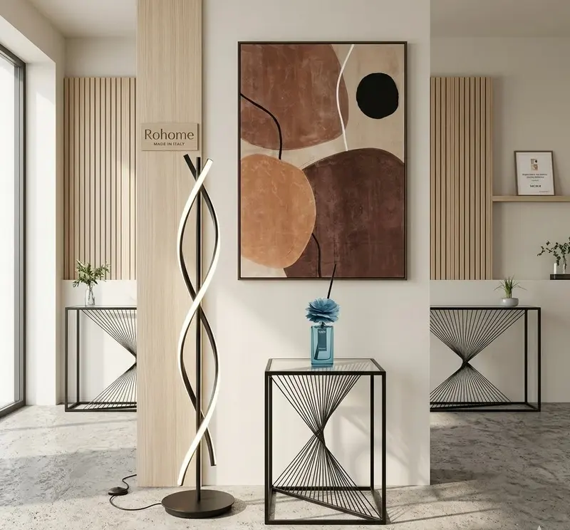 Piantana Alken in metallo nero H .154cm | Rohome