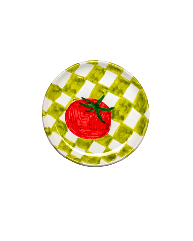 Picnic Plate - Chessboard Green