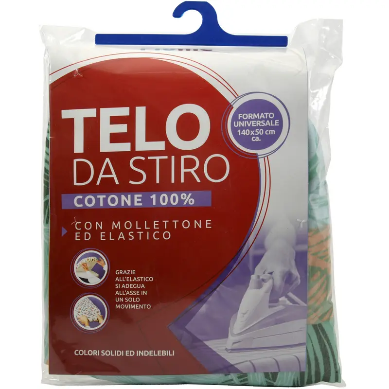 PIUME TELO DA STIRO COTONE 100% CON MOLLETTONE ED ELASTICO FORMATO UNIVERSALE 140 x 50 CM