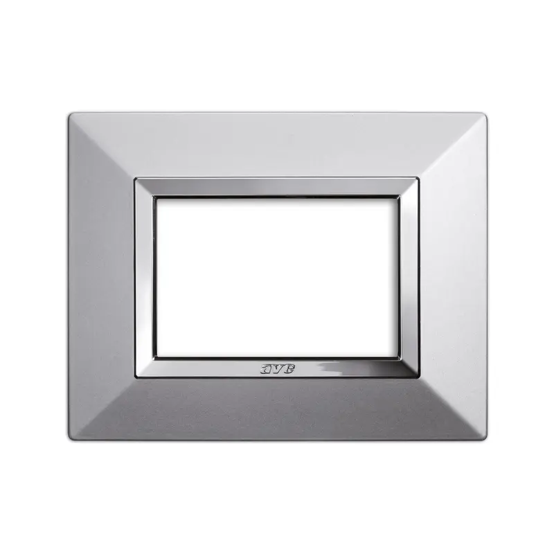 Placca AVE 44P93ALS Zama Alluminio Trasparente 3 Moduli - Serie Sistema 44