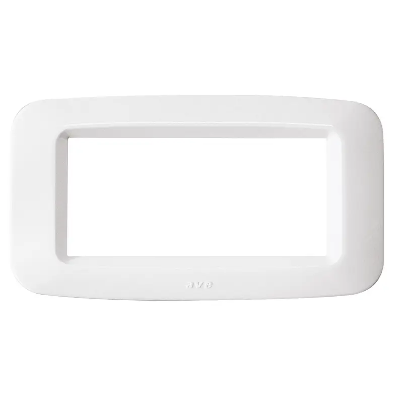 Placca AVE 45PY04BB Serie Yes 4 Moduli Tecnopolimero Bianco Banquise - Sistema 45