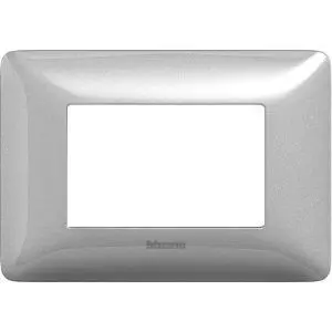 Placca BTicino AM4803MSL Serie Matix 3 Moduli Silver - Finitura Metallizzata Elegante