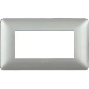 Placca BTicino AM4804MSL Serie Matix 4 Moduli Silver - Finitura Metallizzata