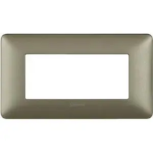 Placca BTicino AM4804MTA Serie Matix 4 Moduli Titanium - Finitura Premium Metallizzata