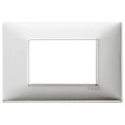 Placca VIMAR Serie Plana 14653.81 - 3 Moduli Alluminio Spazzolato