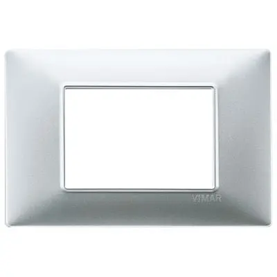 Placca VIMAR Serie PLANA 3 Moduli Argento Opaco 14653.20