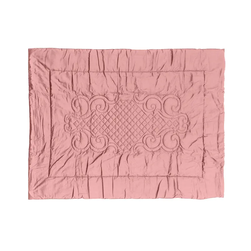 Plaid Arredo 140 x 180 cm in Raso di puro cotone Cipria