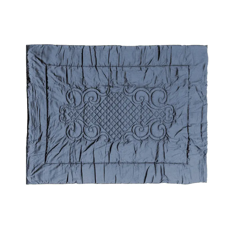 Plaid Arredo 140 x 180 cm in Raso di puro cotone Grigio Ferro