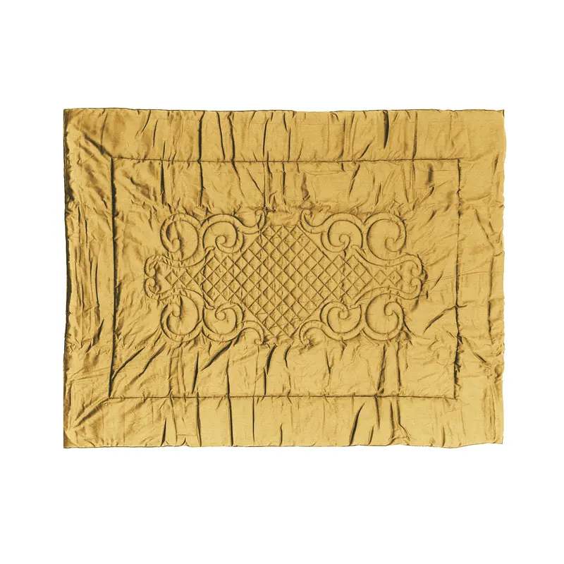Plaid Arredo 140 x 180 cm in Raso di puro cotone Ocra
