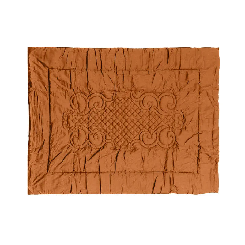 Plaid Arredo 140 x 180 cm in Raso di puro cotone Ruggine