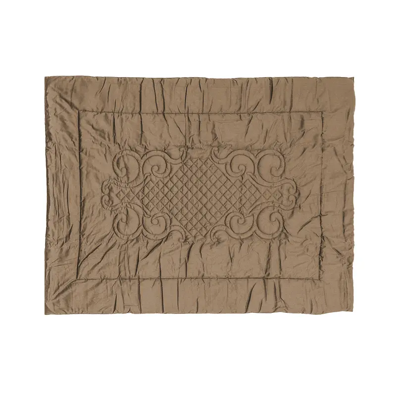 Plaid Arredo 140 x 180 cm in Raso di puro cotone Tortora