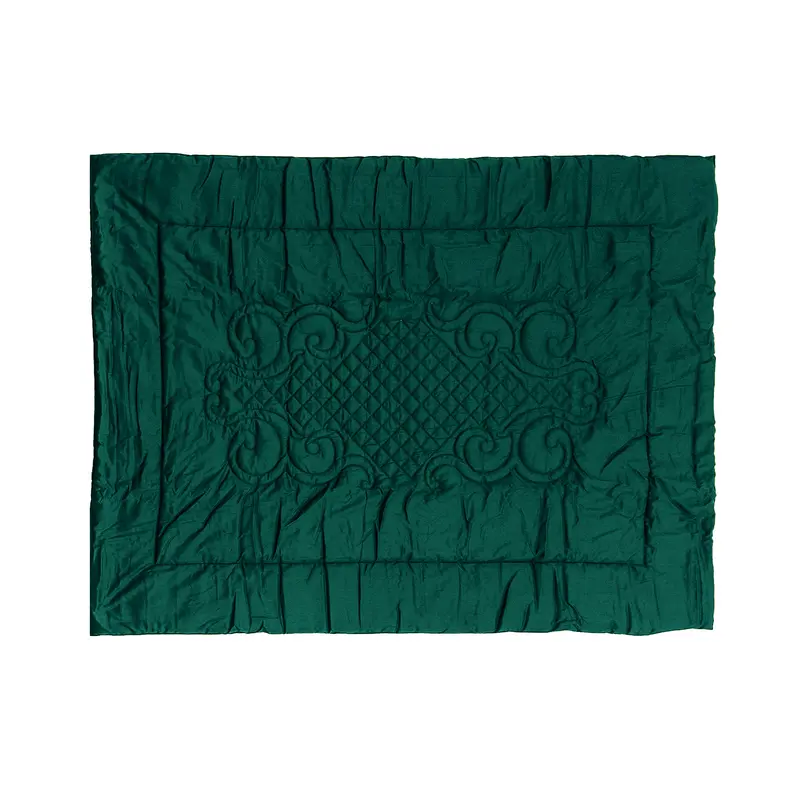 Plaid Arredo 140 x 180 cm in Raso di puro cotone Verde Smeraldo