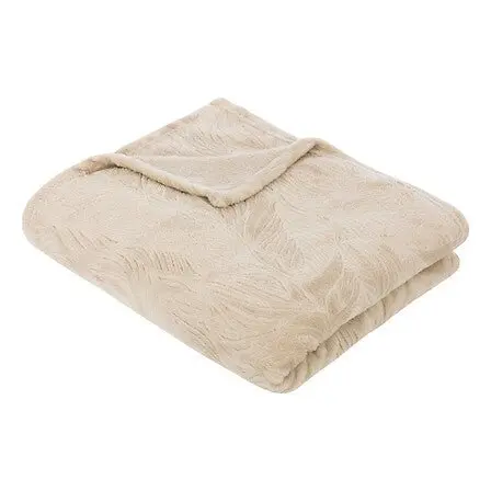 Plaid in flanella 150x125cm Beige | Rohome
