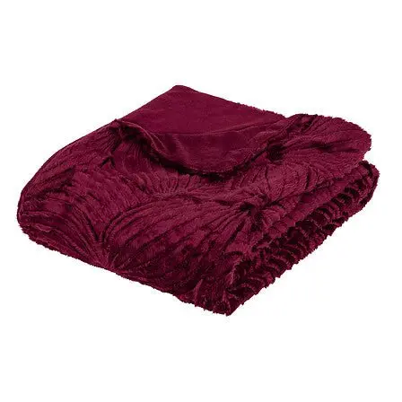 Plaid in pelliccia spazzolata 120x160cm Rubino | Rohome