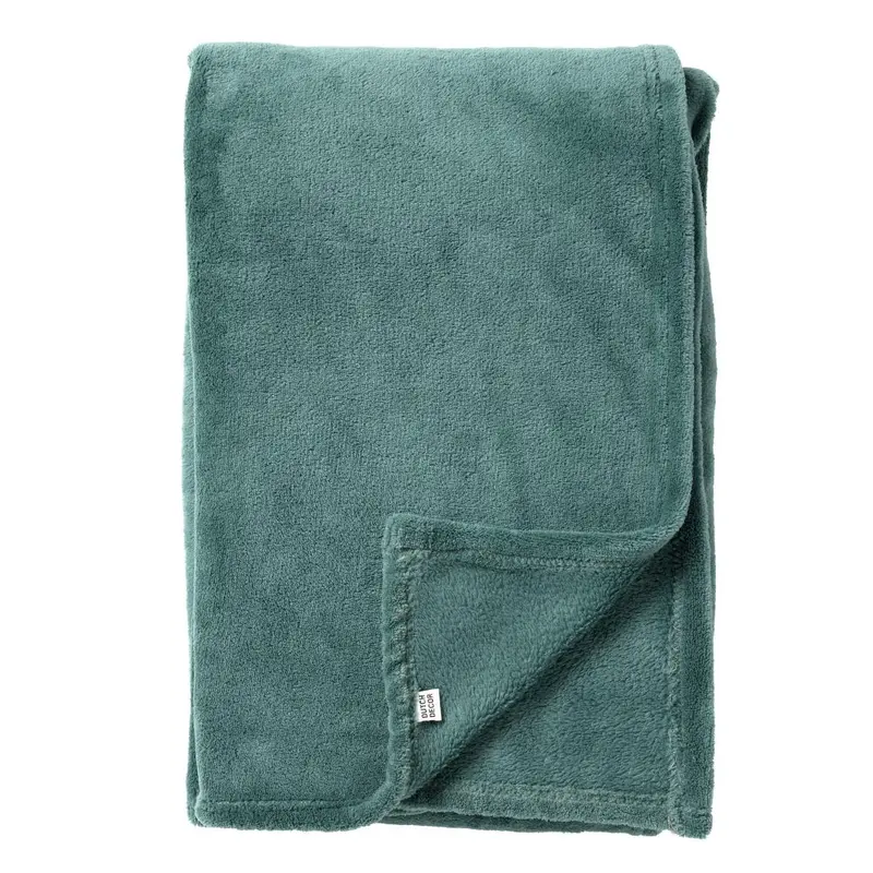 Plaid in velluto verde petrolio 200 cm | Rohome