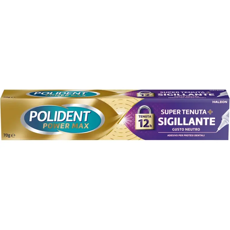 POLIDENT POWER MAX ADESIVO PROTESI SIGILLANTE TENUTA 12 ORE 70 grammi