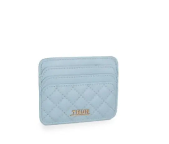 Porta carte di credito Thun in ecopelle azzurro | Rohome