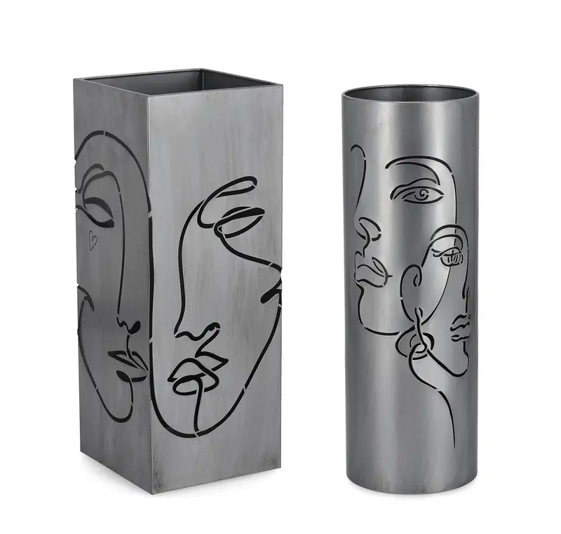 Porta ombrello Evans argento scuro in acciaio | rohome