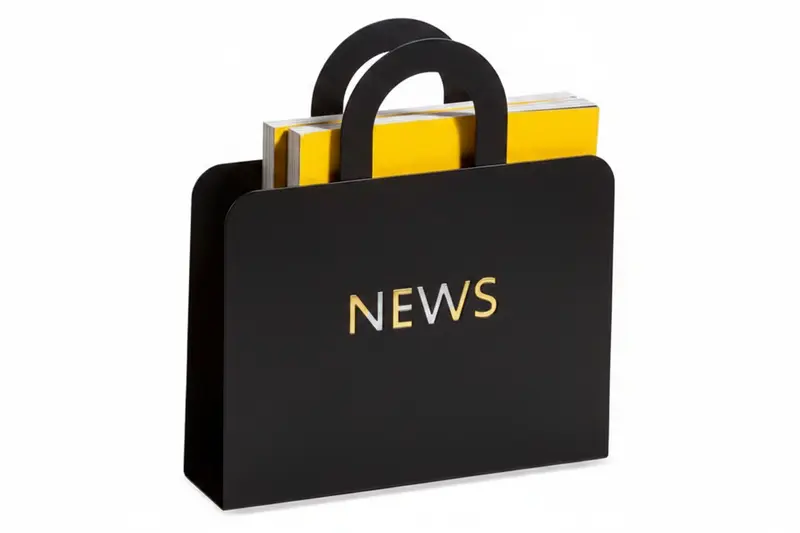 Porta riviste in metallo nero borsa | rohome