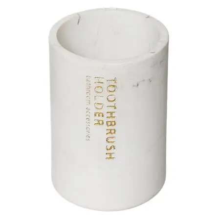 Porta spazzolini effetto marmo colore bianco | Rohome