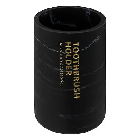 Porta spazzolini effetto marmo colore nero | Rohome