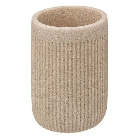 Porta spazzolini rigato colore beige | Rohome