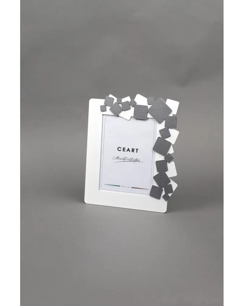 Portafoto materia bianco e ghisa 10x15cm | Rohome