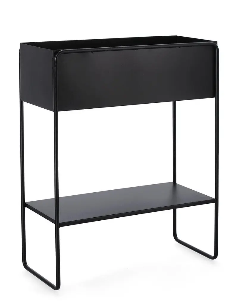 Portavaso rettangolare in metallo nero 50x63.5 | Rohome