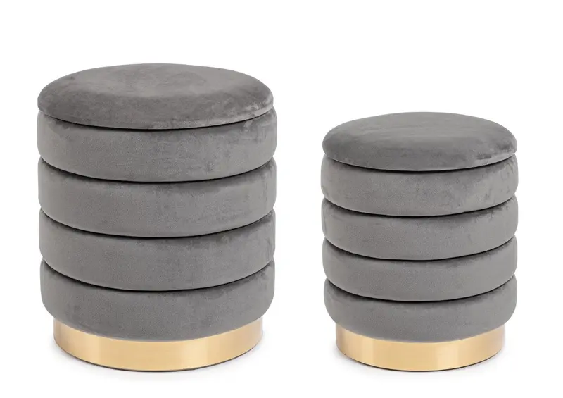 Pouf contenitore arin grigio | Rohome