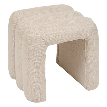 Pouf moderno in tessuto colore beige | Rohome