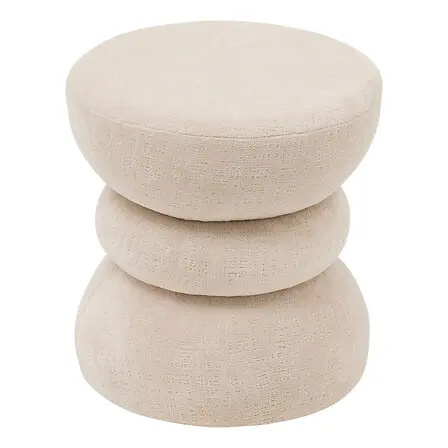 Pouf moderno in tessuto colore beige totem | Rohome