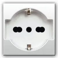 Presa Bipasso Schuko AVE 441090/15TS Bianco 2P+T 10/16A 2 Moduli - Domus Touch