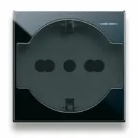 Presa Bipasso Schuko AVE 442090/15TS Nero 2P+T 10/16A 2 Moduli - Life Touch
