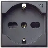 Presa Bipasso Schuko AVE 445090/15TS Serie Tekla - 2P+T 10/16A Tipo P40 2 Moduli Antracite
