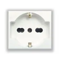 Presa Bipasso/Schuko AVE 45B90/15TS 2P+T 10/16A Tipo P40 - 2 Moduli Bianco Banquise