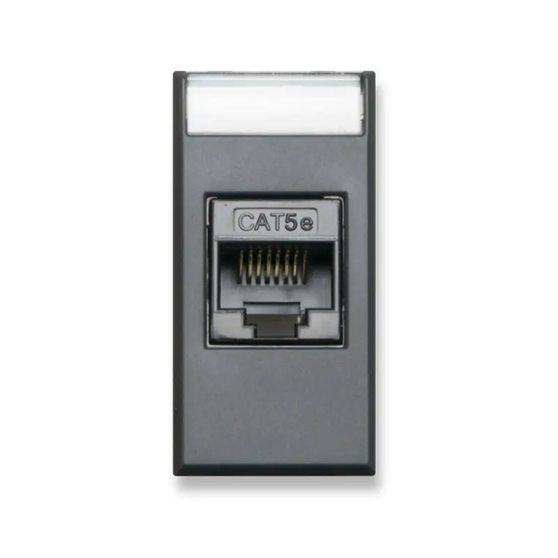 Presa Dati RJ45 AVE 445027C5E Serie Tekla - Cat.5E UTP 1 Modulo Ethernet Antracite