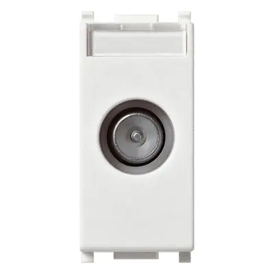 Presa TV VIMAR Serie PLANA 14300.10 - Passante IEC 9,5mm Maschio 1 Modulo Bianco