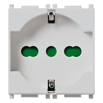 Presa VIMAR Serie PLANA Bipasso/Schuko 2P+T 10/16A Silver 14210.SL