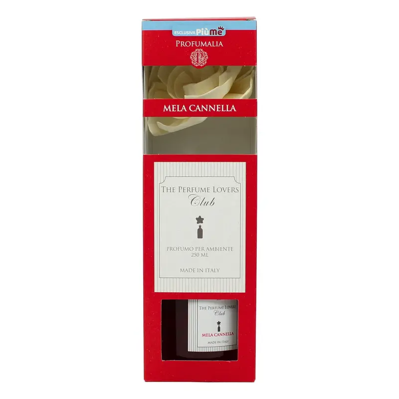 PROFUMALIA DIFFUSORE LIQUIDO CON STELO DI ROSA PER AMBIENTI FRAGRANZA MELA e CANNELLA 250 ML