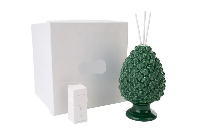 Profumatore Pigna in porcellana colore verde | Rohome