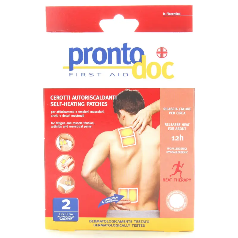 PRONTO DOC 2 CEROTTI RISCALDANTI MONOUSO CM.13x10 DURATA 8 ORE