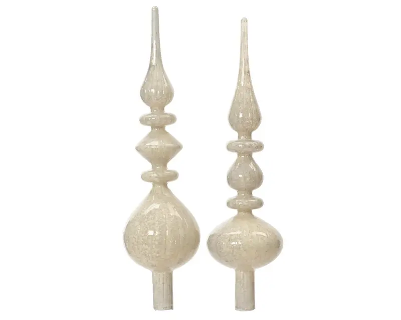Puntale albero di natale in vetro bianco stile antico | rohome