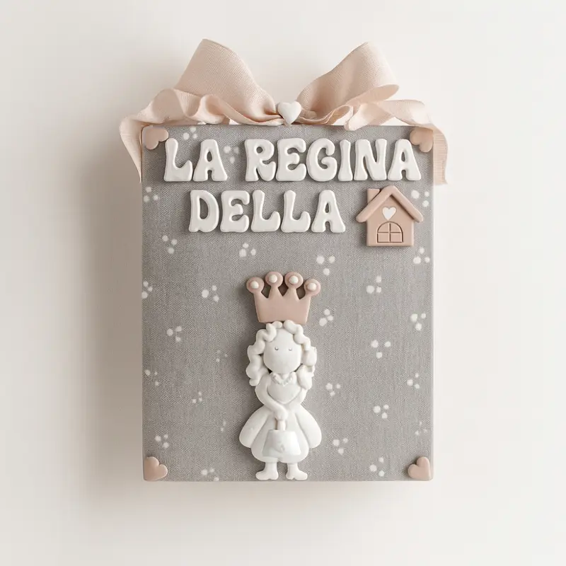 Quadro Mamma Regina della Casa in Marmorina 16 cm – Festa Mamma