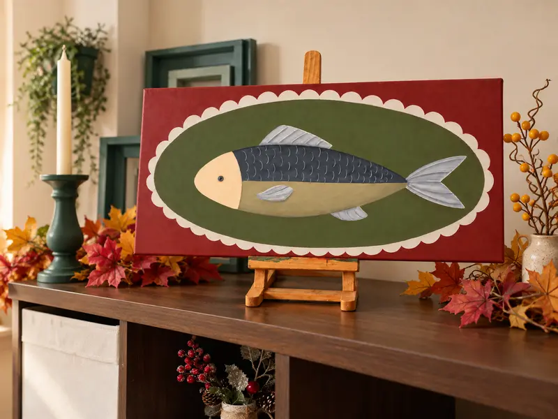 Quadro Poisson Retrò - una sardina in salotto
