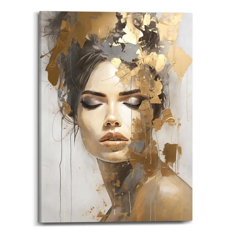 Quadro stampa di alta qualità chique gold 70x50cm | Rohome