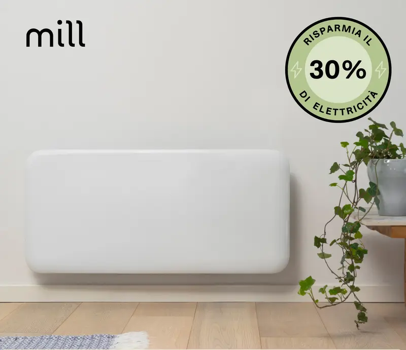 Radiatore-Termoconvettore Elettrico a Parete con Frontale in Acciaio Mill Invisible Steel WIFI - Efficienza Scandinava, Riscaldamento Pulito, Economico e Controllo Smart