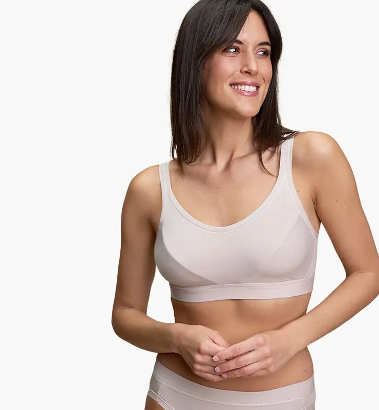 Reggiseno bralette imbottito in tessuto naturale