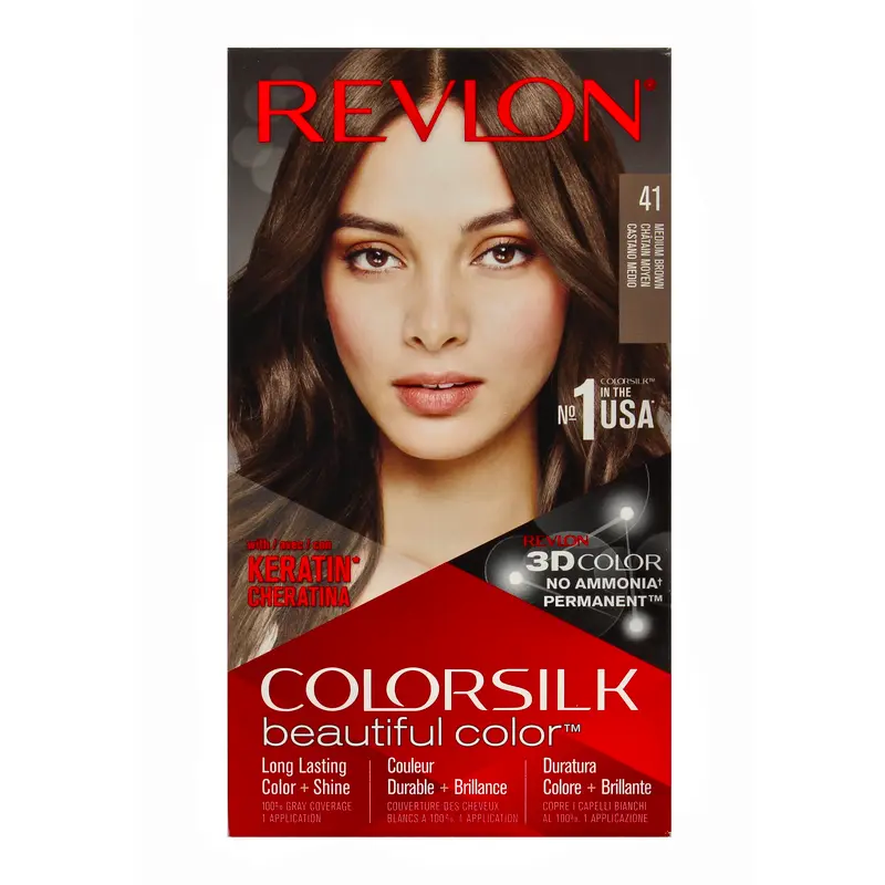 REVLON COLOR SILK 41 CASTANO MEDIO PERMAMENTE SENZA AMMONIACA