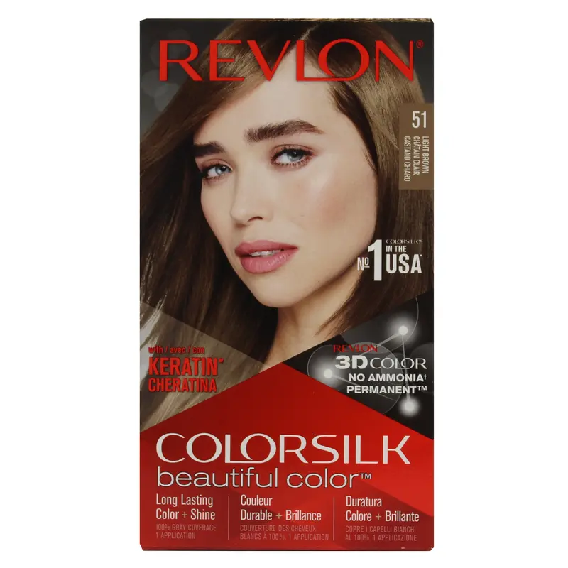 REVLON COLOR SILK 51 CASTANO CHIARO PERMAMENTE SENZA AMMONIACA