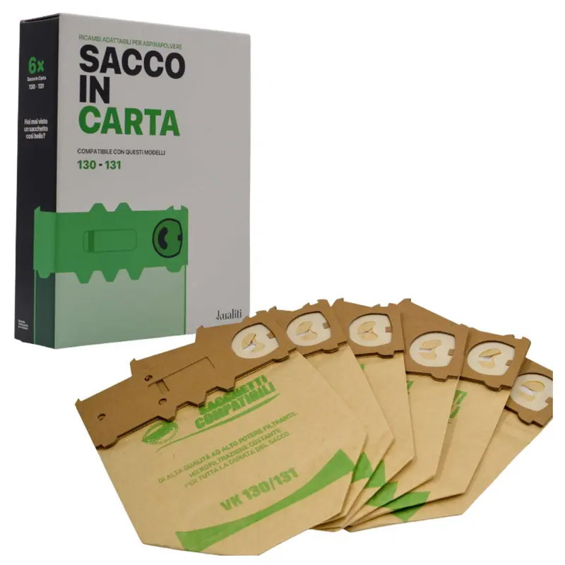 Ricambio Folletto Sacco In Carta K130/1 Pz.6